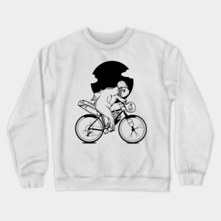 Fish riding a bike Crewneck Sweatshirt